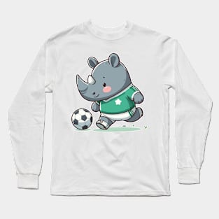 Rhino as Soccer player at Soccer Long Sleeve T-Shirt